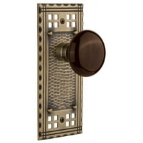 Nostalgic Warehouse Crabrn_Prv_238_Nk Brown Porcelain Solid Brass Privacy Door Knob Set -