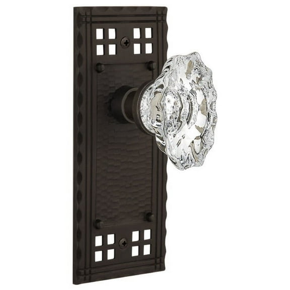 Nostalgic Warehouse Cracha_Dp_Nk Vintage Chateau Fluted Crystal Dummy Door Knob Set -