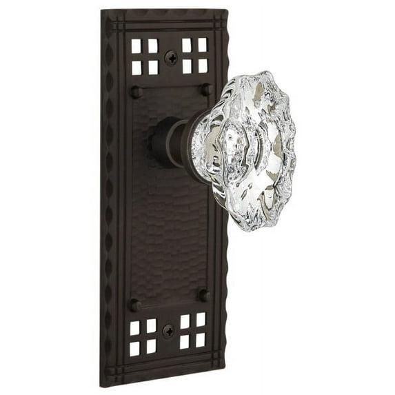 Nostalgic Warehouse Cracha_Dp_Nk Vintage Chateau Fluted Crystal Dummy Door Knob Set -