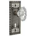 thumbnail image 1 of nostalgic warehouse cracha_mrt_214_kh chateau solid brass skeleton keyed entry mortise handleset with craftsman rose, keyhole and 2-1/4" backset, 1 of 1