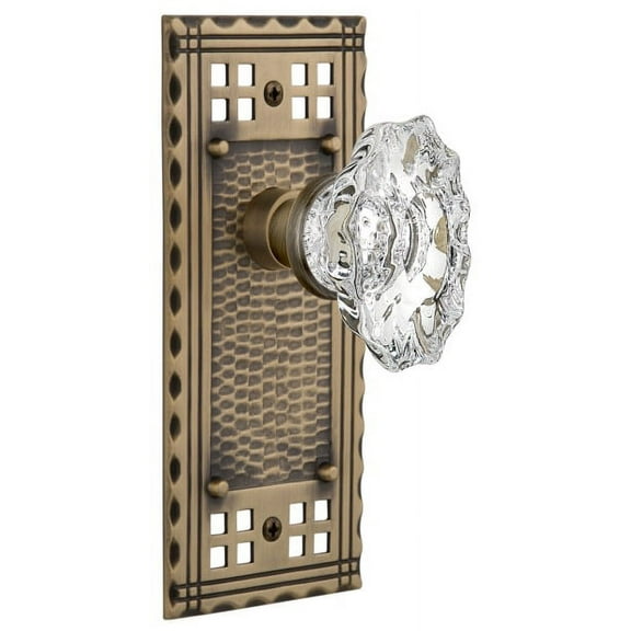 Nostalgic Warehouse Cracha_Prv_238_Nk Vintage Chateau Fluted Crystal Privacy Door Knob Set