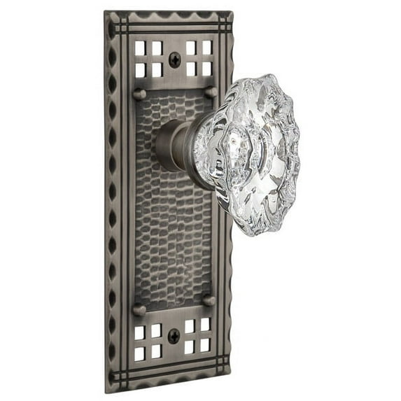 Nostalgic Warehouse Cracha_Psg_234_Nk Vintage Chateau Fluted Crystal Passage Door Knob Set