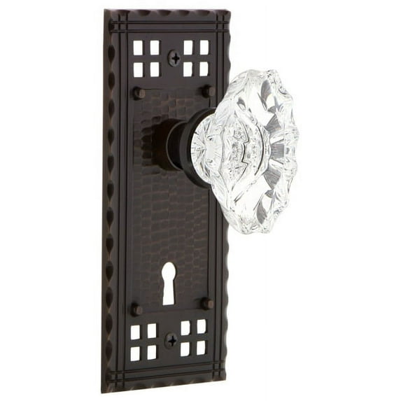 Nostalgic Warehouse Cracha_Psg_238_Kh Vintage Chateau Fluted Crystal Passage Door Knob Set