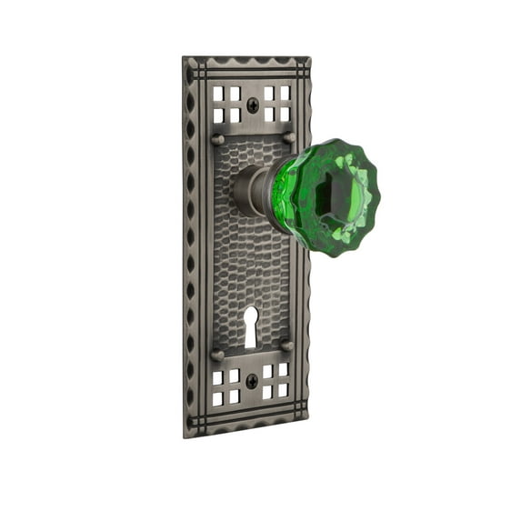 Nostalgic Warehouse Cracre_Dd_Kh Craftsman Solid Brass Rose Dummy Door Knob Set - Grey