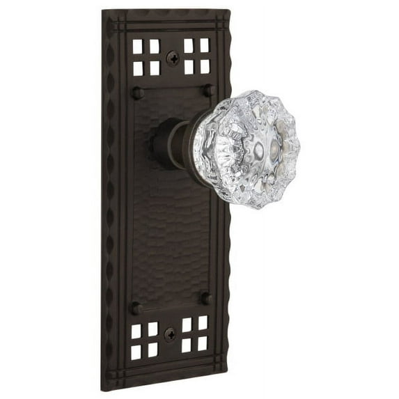 Nostalgic Warehouse Cracry_Prv_238_Nk Vintage Crystal Privacy Door Knob Set - Bronze