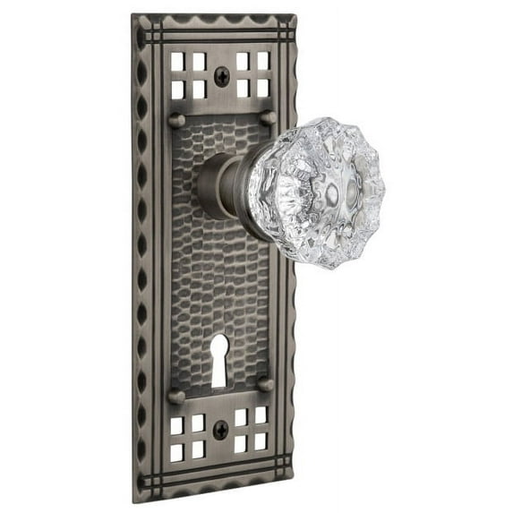 Nostalgic Warehouse Cracry_Psg_234_Kh Vintage Crystal Passage Door Knob Set - Grey