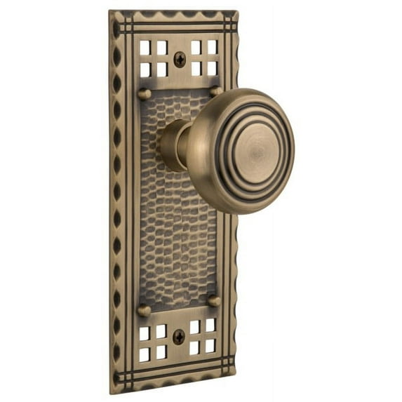 Nostalgic Warehouse Cradec_Dp_Nk Vintage Art Deco Solid Brass Dummy Door Knob Set - Brass