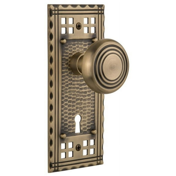 Nostalgic Warehouse Cradec_Psg_238_Kh Vintage Art Deco Solid Brass Passage Door Knob Set -