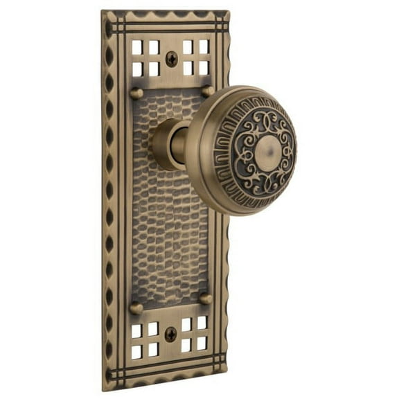 Nostalgic Warehouse Craead_Dp_Nk Renaissance Egg And Dart Solid Brass Dummy Door Knob Set