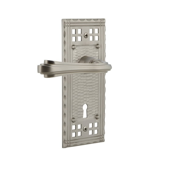 Nostalgic Warehouse Craflr_Psg_238_Kh Fleur Passage Door Lever Set - Nickel