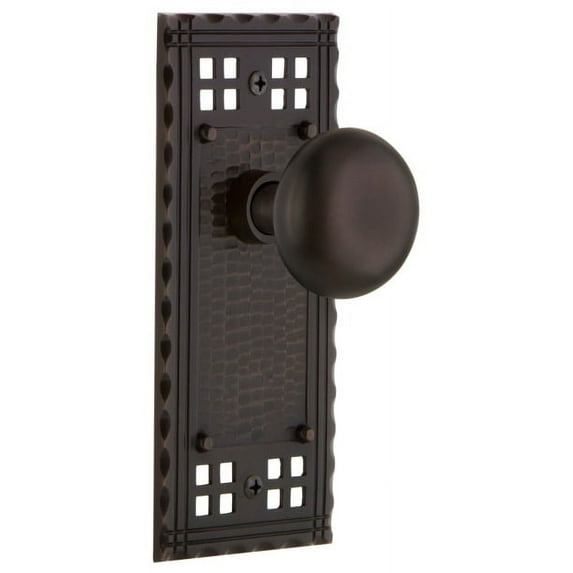 Nostalgic Warehouse Cranyk_Psg_234_Nk New York Solid Brass Passage Door Knob Set - Bronze