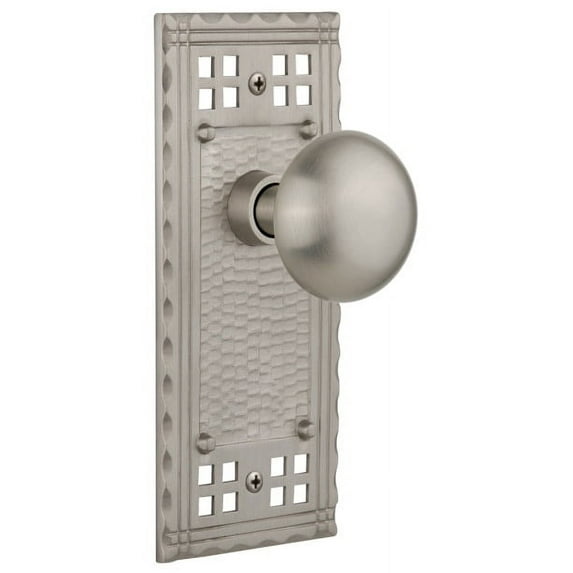 Nostalgic Warehouse Cranyk_Prv_234_Nk New York Solid Brass Privacy Door Knob Set - Nickel