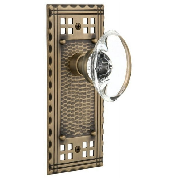 Nostalgic Warehouse Craocc_Psg_234_Nk Vintage Oval Clear Crystal Passage Door Knob Set -