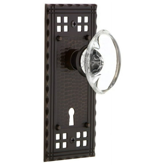 Nostalgic Warehouse Craocc_Psg_238_Kh Vintage Oval Clear Crystal  Passage Door Knob Set -