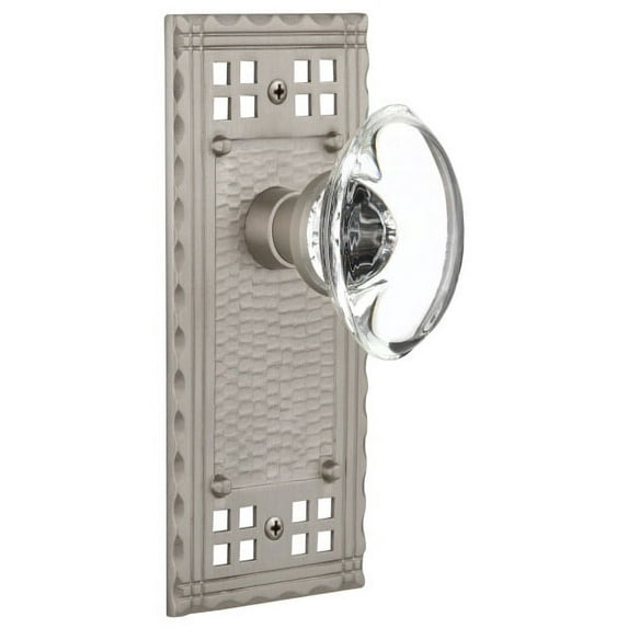 Nostalgic Warehouse Craocc_Sd_Nk Vintage Oval Clear Crystal Single Dummy Door Knob -