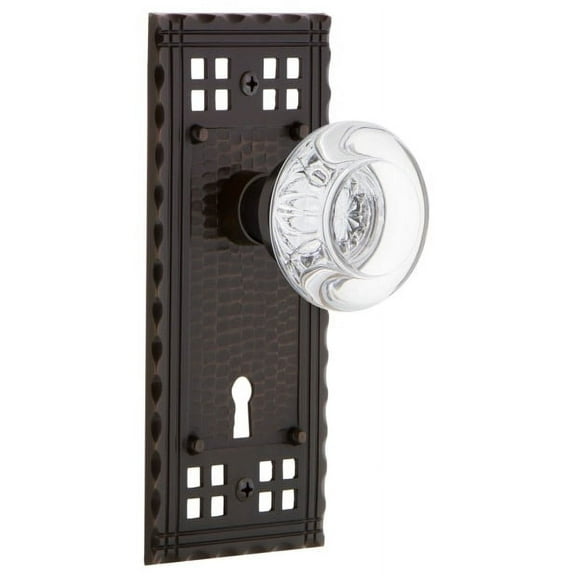 Nostalgic Warehouse Crarcc_Psg_238_Kh Round Clear Crystal Solid Brass Passage Door Knob