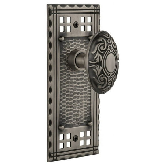 Nostalgic Warehouse Cravic_Sd_Nk Victorian Solid Brass Single Dummy Door Knob - Grey