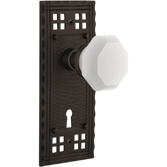 Nostalgic Warehouse Crawaw_Dd_Na_Kh Craftsman Solid Brass Rose Dummy Door Knob Set -