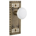 thumbnail image 1 of nostalgic warehouse crawhi_dp_nk white porcelain solid brass dummy knob set with craftsman rose, 1 of 4
