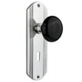 thumbnail image 1 of Nostalgic Warehouse Decblk_Sd_Kh Vintage Black Porcelain Single Dummy Door Knob - Chrome, 1 of 1