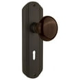 thumbnail image 1 of Nostalgic Warehouse Decbrn_Dp_Kh Vintage Brown Porcelain Dummy Door Knob Set - Bronze, 1 of 1