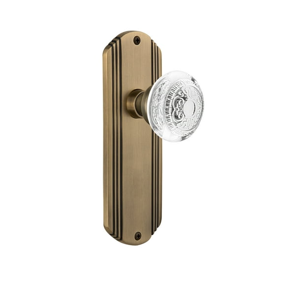 Nostalgic Warehouse Decced_Sd_Nk Vintage Crystal Egg And Dart Single Dummy Door Knob -