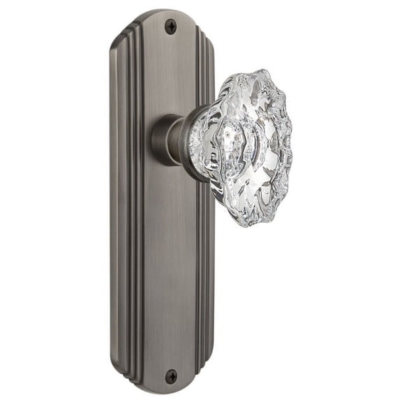 Nostalgic Warehouse Deccha_Prv_238_Nk Vintage Chateau Fluted Crystal Privacy Door Knob Set