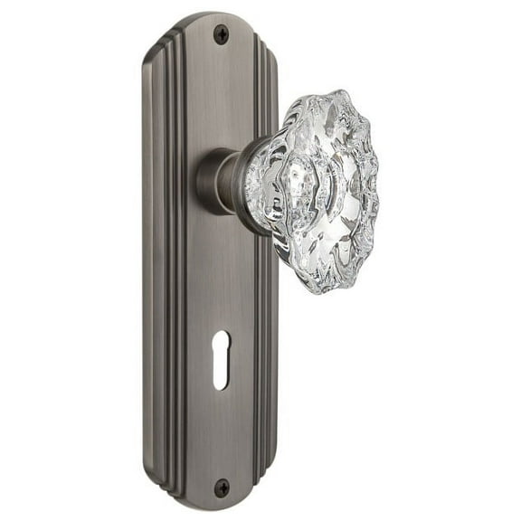 Nostalgic Warehouse Deccha_Psg_234_Kh Vintage Chateau Fluted Crystal Passage Door Knob Set