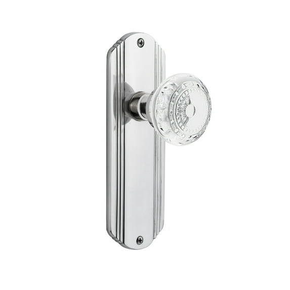 Nostalgic Warehouse Deccme_Sd_Nk Vintage Crystal Meadows Single Dummy Door Knob - Chrome
