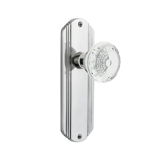 Nostalgic Warehouse Deccme_Sd_Nk Vintage Crystal Meadows Single Dummy Door Knob - Chrome