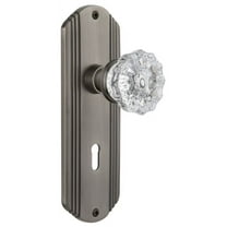 Nostalgic Warehouse Deccry_Psg_234_Kh Vintage Fluted Crystal Passage Door Knob Set - Grey