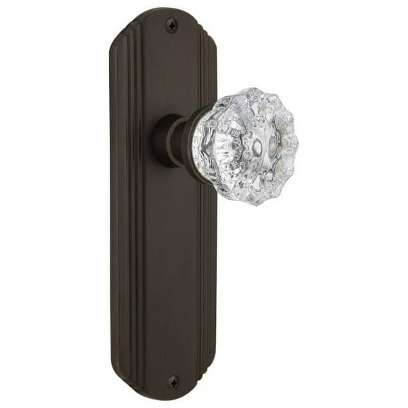 Nostalgic Warehouse Deccry_Psg_234_Nk Vintage Fluted Crystal Passage Door Knob Set -