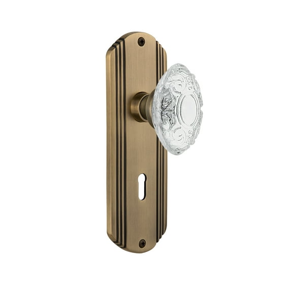 Nostalgic Warehouse Deccvi_Prv_234_Kh Vintage Crystal Victorian Privacy Door Knob Set -