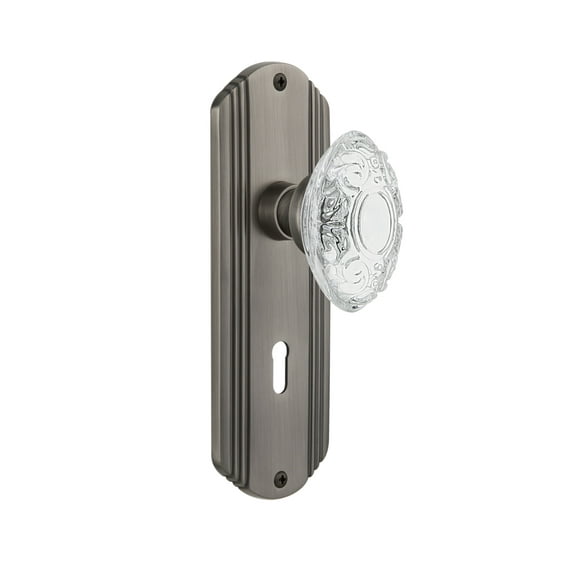 Nostalgic Warehouse Deccvi_Psg_234_Kh Vintage Crystal Victorian Passage Door Knob Set -