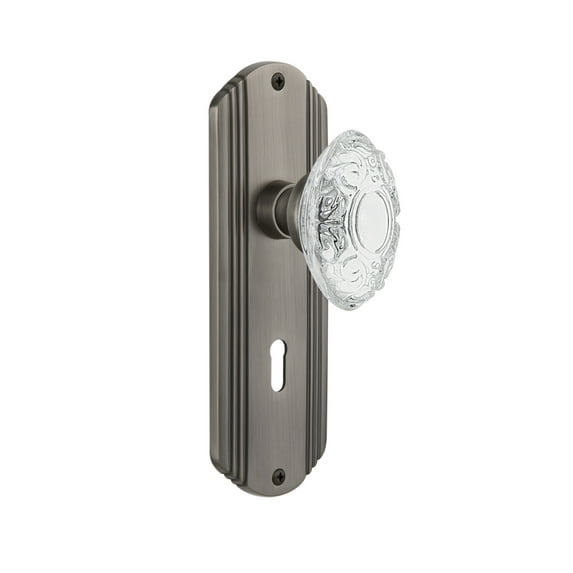 Nostalgic Warehouse Deccvi_Psg_234_Kh Vintage Crystal Victorian Passage Door Knob Set -