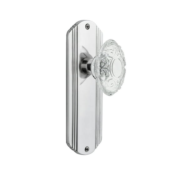 Nostalgic Warehouse Deccvi_Sd_Nk Vintage Crystal Victorian Single Dummy Door Knob - Chrome