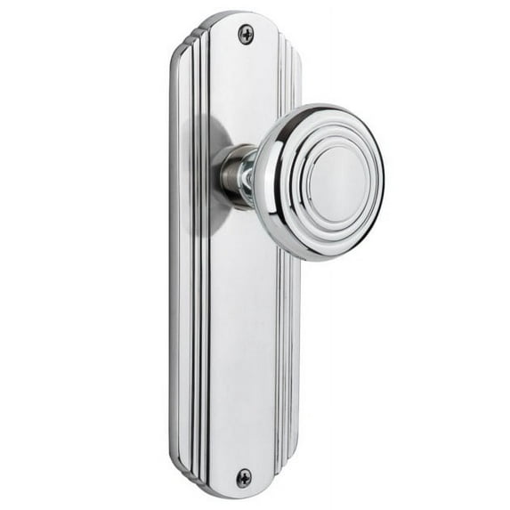 Nostalgic Warehouse Decdec_Psg_238_Nk Vintage Art Deco Solid Brass Passage Door Knob Set -