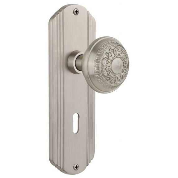 Nostalgic Warehouse Decead_Sd_Kh Classic Egg And Dart Solid Brass Single Dummy Door Knob -