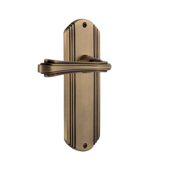 Nostalgic Warehouse Decflr_Prv_234_Nk Fleur Privacy Door Lever Set - Brass