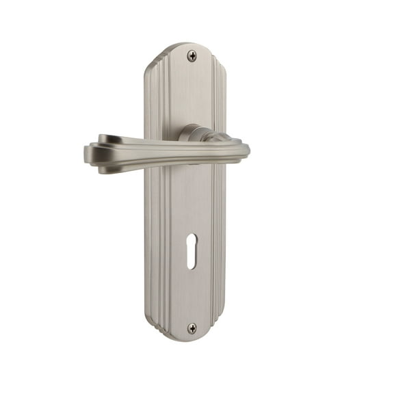 Nostalgic Warehouse Decflr_Psg_234_Kh Fleur Passage Door Lever Set - Nickel