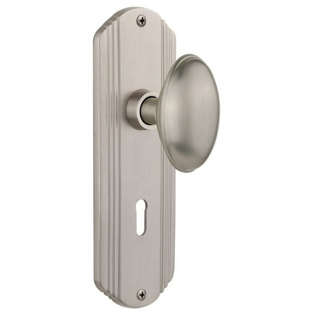 Nostalgic Warehouse Dechom_Dp_Kh Vintage Homestead Solid Brass Oval Dummy Door Knob Set -