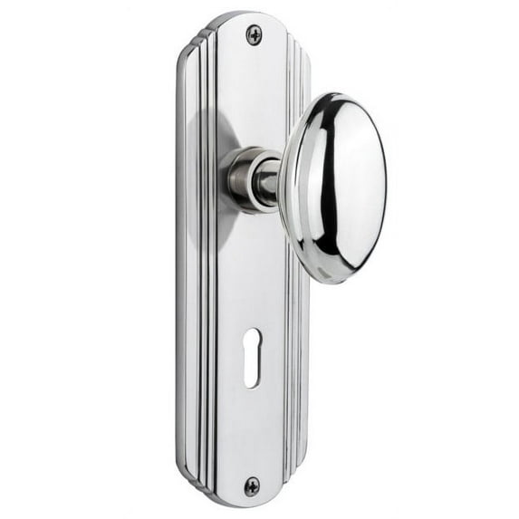 Nostalgic Warehouse Dechom_Dp_Kh Vintage Homestead Solid Brass Oval Dummy Door Knob Set -