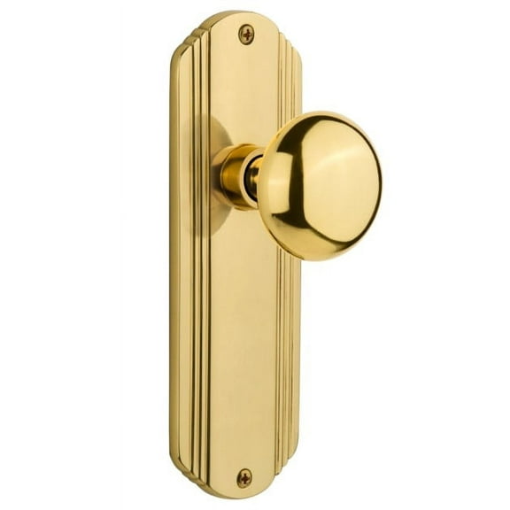 Nostalgic Warehouse Decnyk_Dp_Nk New York Solid Brass Dummy Door Knob Set - Brass