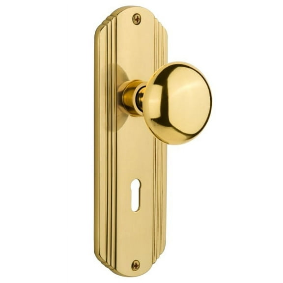 Nostalgic Warehouse Decnyk_Sd_Kh New York Solid Brass Single Dummy Door Knob - Brass