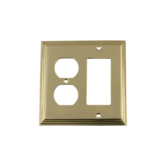 Nostalgic Warehouse Dec_Swplt_Rd Deco Antique Vintage 2 Gang Combination Wall Plate -