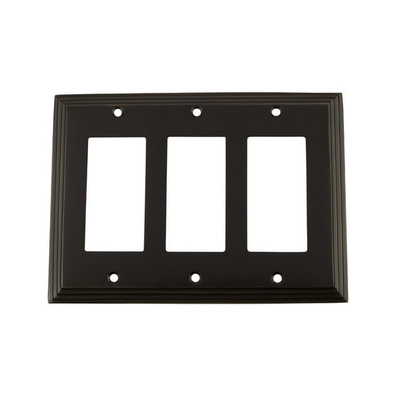 Nostalgic Warehouse Dec_Swplt_R3 Deco Antique Vintage 3 Gang Triple Rocker Light Switch