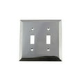 thumbnail image 1 of Nostalgic Warehouse 719879 Deco Switch Plate with Double Toggle, Bright Chrome, 1 of 7