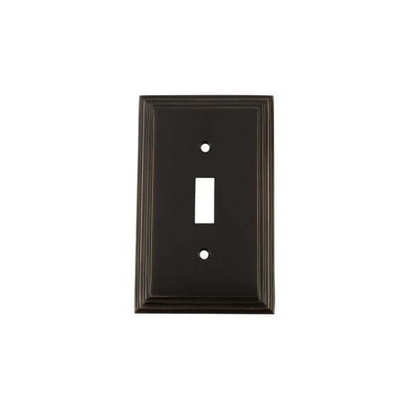 nostalgic warehouse 719662 deco switch plate with single toggle, timeless bronze