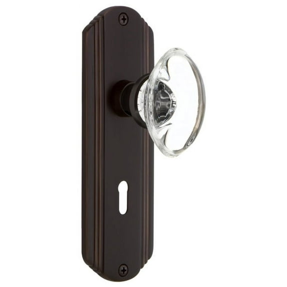 Nostalgic Warehouse Decocc_Prv_238_Kh Vintage Oval Egg Smooth Crystal Privacy Door Knob