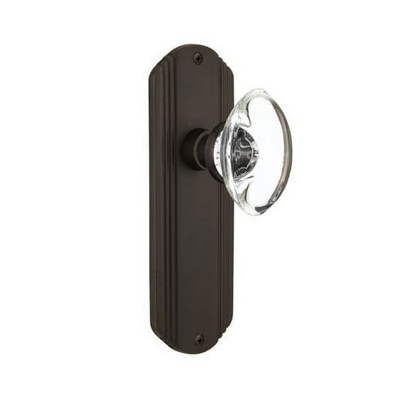 Nostalgic Warehouse Decocc_Sd_Nk Vintage Oval Egg Smooth Crystal Single Dummy Door Knob -
